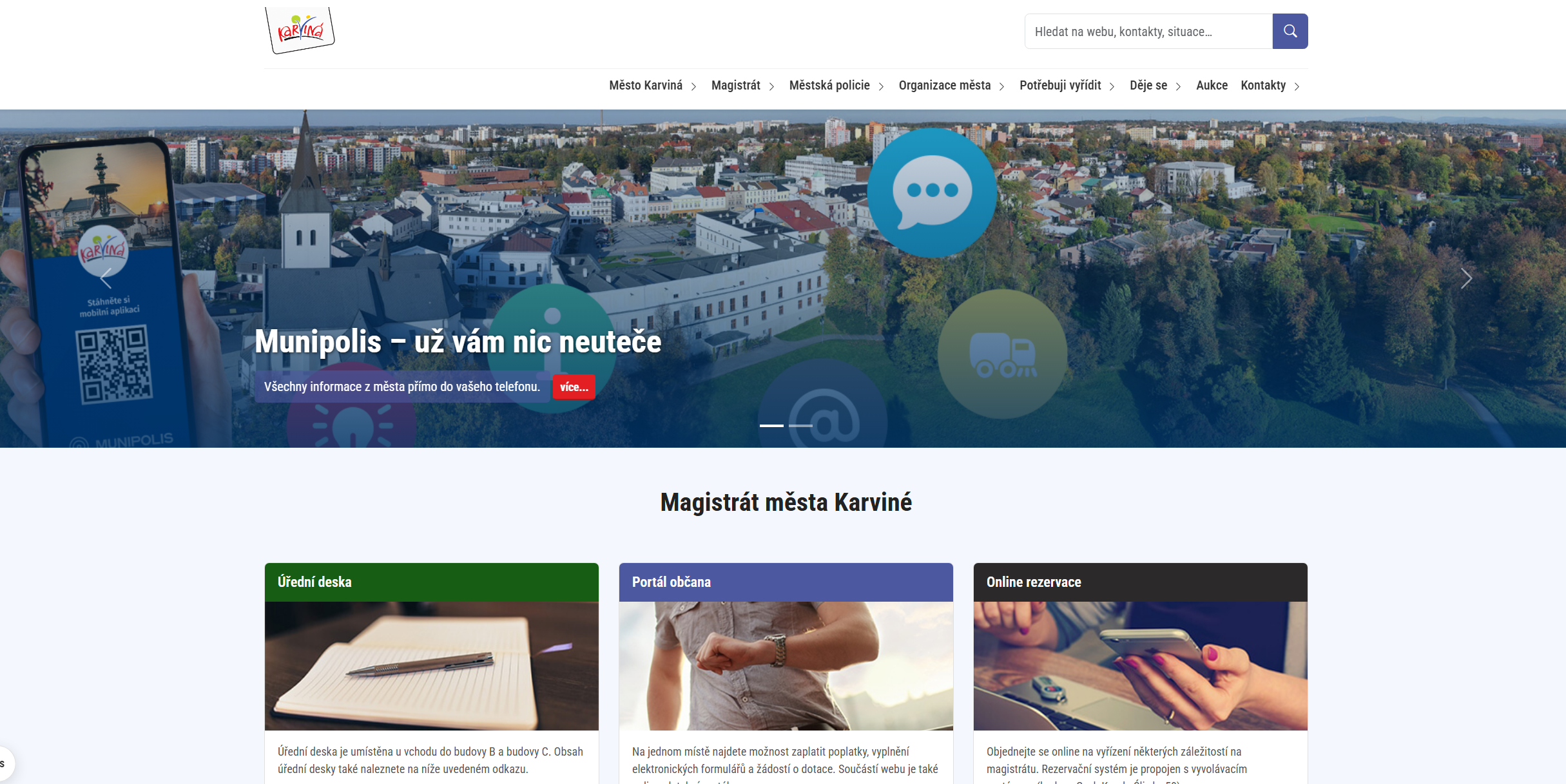 Změny na webu