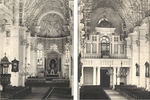Centrální loď kostela sv. Jindřicha a pohled od hlavního oltáře k východu, kůr s varhanami.jpg
